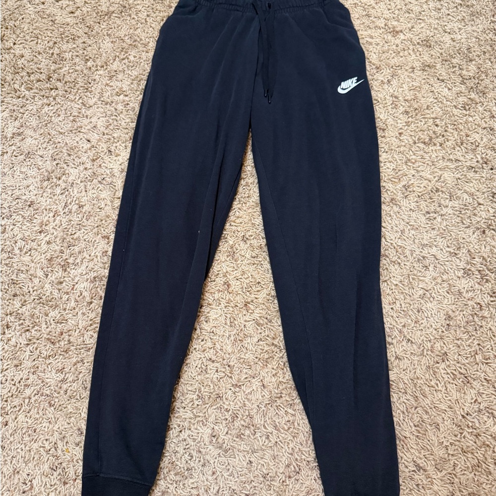 Nike Black Jogger Sweatpants with White Swoosh